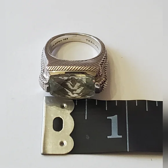 Judith Ripka Sterling Silver & Prasiolite Ring, Size 6 - Picture 11 of 13